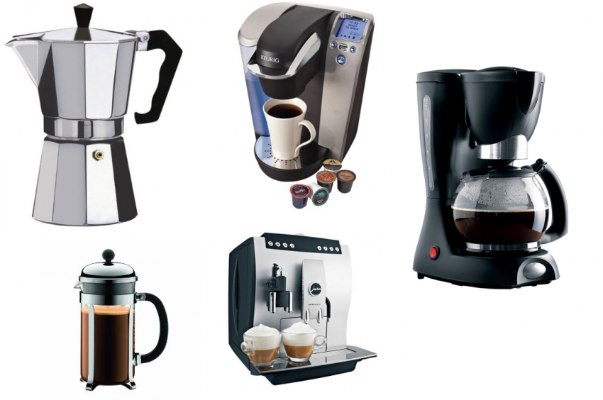 Different types of coffee machines 